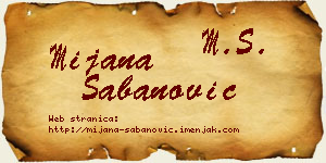 Mijana Šabanović vizit kartica